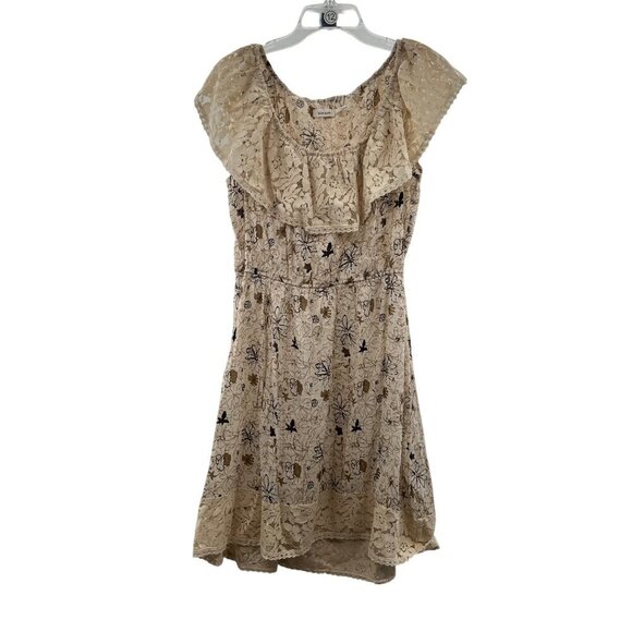 Blue Bird Women's Scoop Neck Floral Lace A-Line Dress Cream/Multi Size Large - Picture 1 of 9